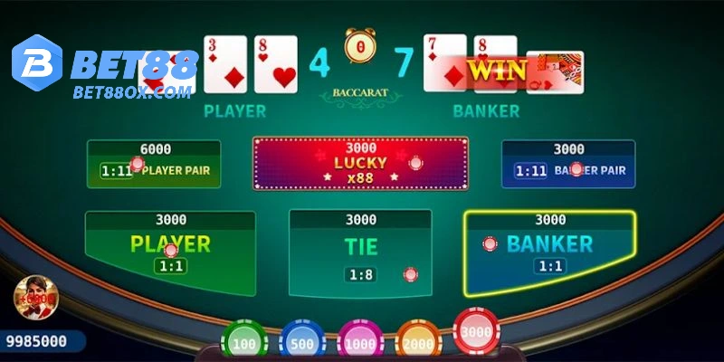Toàn tập quy tắc chơi game Baccarat BET88