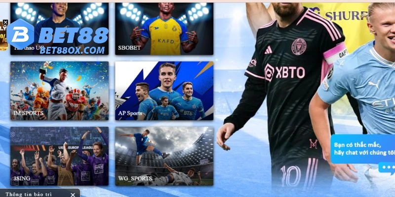 Có tận 10 sảnh cược thể thao BET88
