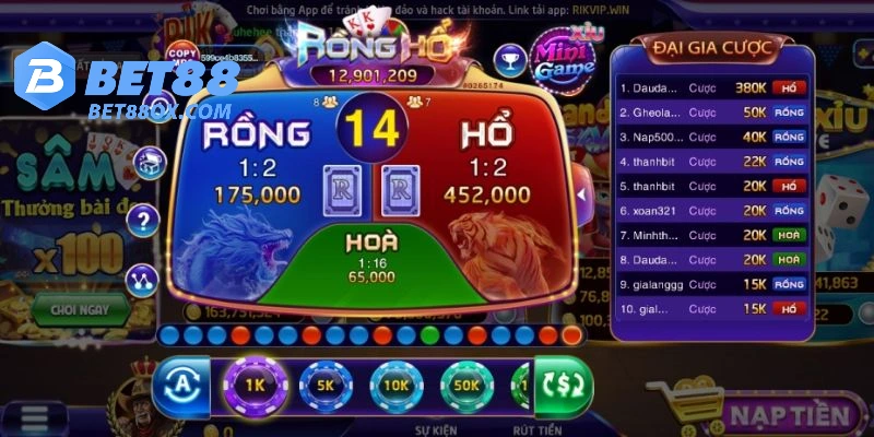 Thông tin về siêu phẩm Rồng Hổ BET88